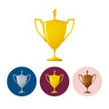 Set icons cups of winner,icon trophy cup Royalty Free Stock Photo