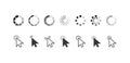 Set of Icons Cursor Pointers, Click Arrows, and Loading Process Circles. Graphic Elements for Website Navigation, Royalty Free Stock Photo