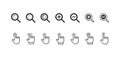 Set of Icons Cursor Pointers, Click Finger and Magnifier Zoom Symbols. Graphic Elements for Website Navigation Pictogram