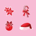 Set of icons decoratives merry christmas