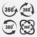 Set of icons 360 degree rotation, degree of rotation, angle indi Royalty Free Stock Photo