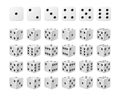 Set of 24 icons of dice in all possible turns Royalty Free Stock Photo