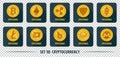 Set of icons of different exchange cryptocurrency