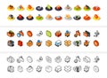 Set of icons in different style - isometric flat and otline, colored and black versions Royalty Free Stock Photo