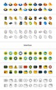 Set of icons in different style - isometric flat and otline, colored and black versions Royalty Free Stock Photo