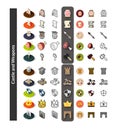 Set of icons in different style - isometric flat and otline, colored and black versions Royalty Free Stock Photo