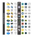 Set of icons in different style - isometric flat and otline, colored and black versions Royalty Free Stock Photo