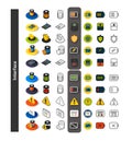 Set of icons in different style - isometric flat and otline, colored and black versions Royalty Free Stock Photo