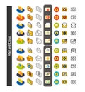 Set of icons in different style - isometric flat and otline, colored and black versions Royalty Free Stock Photo