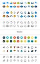 Set of icons in different style - isometric flat and otline, colored and black versions Royalty Free Stock Photo