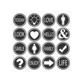 Set of icons different symbols. Vector illustration eps 10 Royalty Free Stock Photo