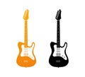 Set of Icons with Electric Guitars