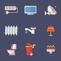 Set Of Icons Electricity, Heating, Water And Other