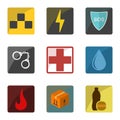 Set of icons emergency special services and consumer services for the population. Can be used for your business application. Isola