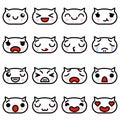 Set icons Emoji kittens with different emotions Vector illustration