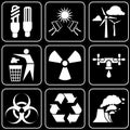 Set of icons (energy, ecology, environmental prote