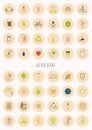 Set of icons. Environmental Protection. Reasonable consumption and a zerowaste lifestyle. Vector. Flat style. Royalty Free Stock Photo