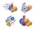 Set of icons for expedition and logistics business