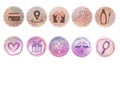 Mini icons for beauty industry Royalty Free Stock Photo