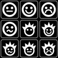 Set of icons (faces, smiles)