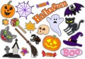 Set of icons with figures for Halloween. Drawing stickers. Vector Royalty Free Stock Photo