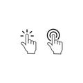 Set of icons of finger clicking on the screen. Vector illustration eps 10