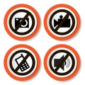 Set of icons forbidding