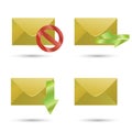 Set of icons four envelopes