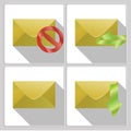 Set of icons four envelopes