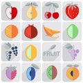 set of icons, fruit, flat style Royalty Free Stock Photo