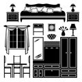 Set of icons of furniture
