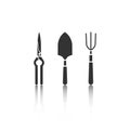 Set of icons - garden tools. Web site design. Spring season gardening