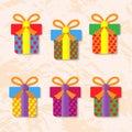 Set of icons of gift boxes