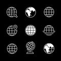 Set icons of globe or planet earth Royalty Free Stock Photo