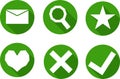 Set of icons in a green circle, vector