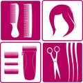 Set icons for hair salon Royalty Free Stock Photo