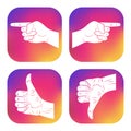 Set of icons with hands