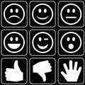 Set of icons (hands, smiles)