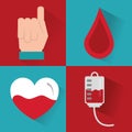 Set of icons hemophilia blood campaing