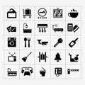 Set icons of hotel, hostel and rent apartments Royalty Free Stock Photo