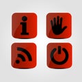 Set of icons - Info, Hand, Wi fi and Power icons