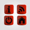 Set of icons - Info, Wi-fi, Power and Home icons