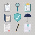 set icons insurance policy