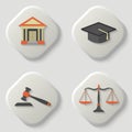 Set of icons of a judicial subject Royalty Free Stock Photo