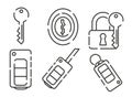 Set of icons with keys and locks