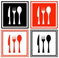 Set icons with kitchen ware Royalty Free Stock Photo