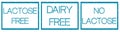 Set of icons lactose free with fantasy isolated