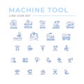 Set icons of machine tool, robotic industry Royalty Free Stock Photo