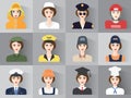 Set of icons of male profession for women