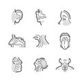 Set of Icons Medical Doctors Otolaryngology